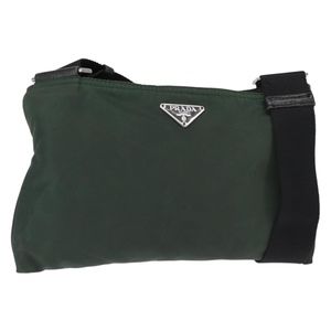 PRADA Shoulder Bag Nylon Khaki Auth 143344